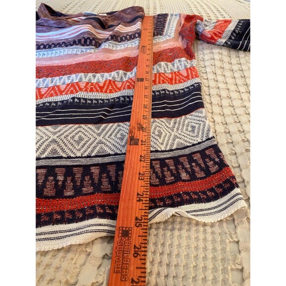 Cato Shrug Sweater Wrap Orange Rust Brown Size 18 20W Aztec Pattern Open Front - Picture 12 of 12